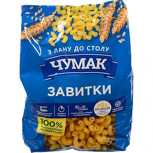 Макарони Чумак 400г завитки