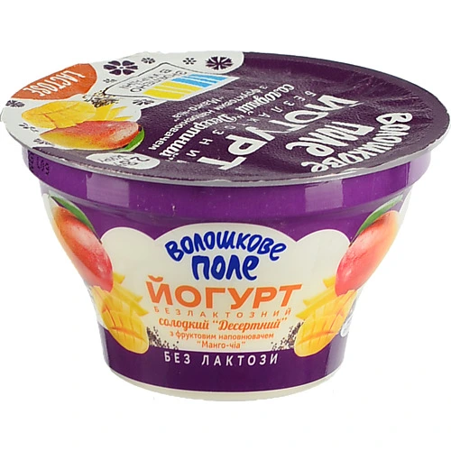 Йогурт Волошкове поле 140г 2.8% манго чіа безлакт. Ст.
