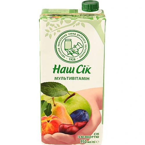 Сік з м'якоттю Мультивітамін Наш сік т/п 0.95л