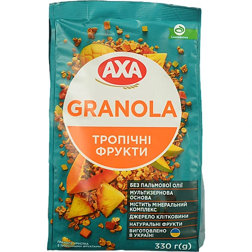 Гранола Аха 330г хрустка з тропічними фруктами