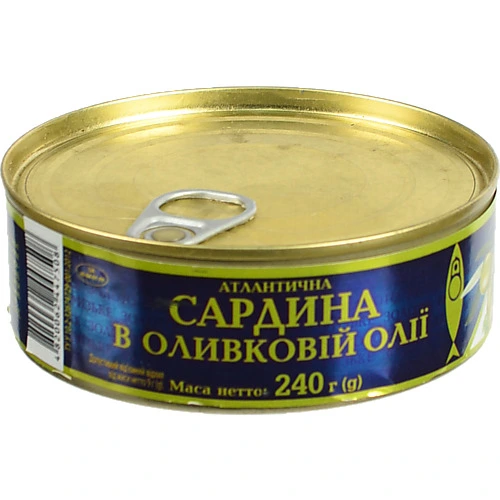 Сардина Рижское золото 240г в оливковоЇ оліЇ ключ
