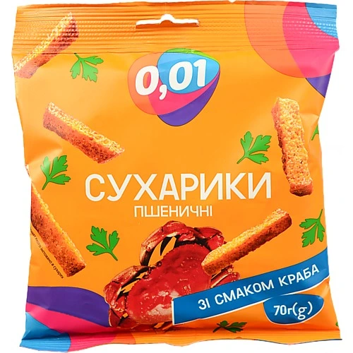 Сухарики пшеничні краб 70г