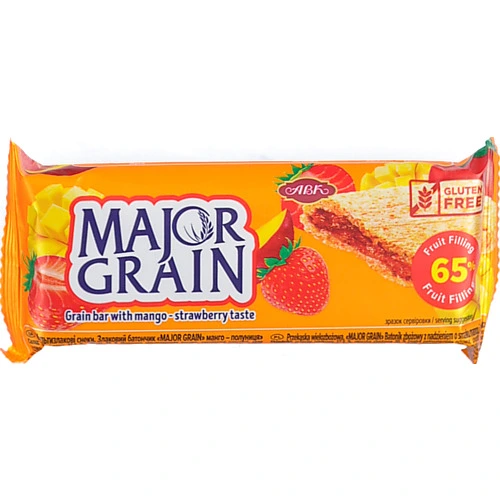 Батончик цільнозерновий Mango-strawberry Major Grain АВК м/у 40г