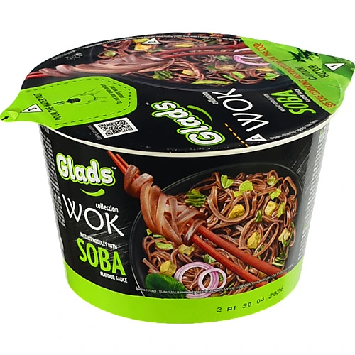 Локшина швидкого приготування з соусом Soba Wok Glads 95г