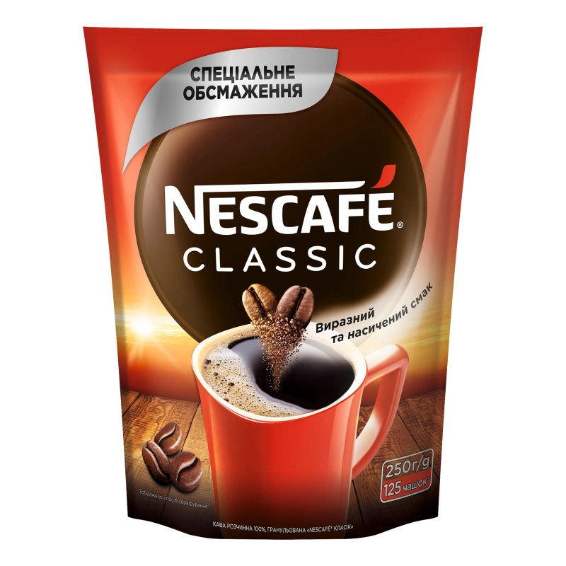 Кава розчинна гранульована Classic Nescafe д/п 250г