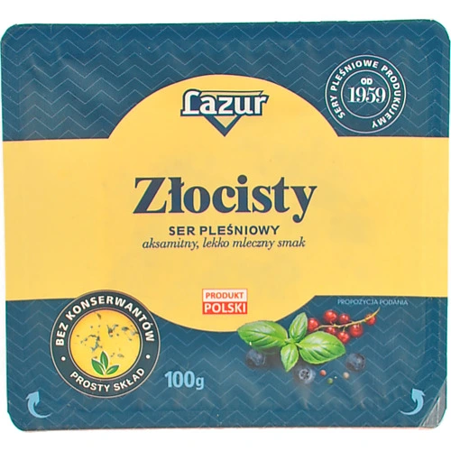 Сир Lazur 100г 50%  золотистий з пліснявою