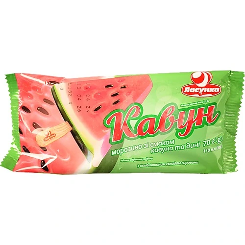 Морозиво Ласунка 75г кавун