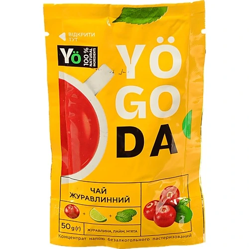 Концентрат напою безалкогольного пастеризований Чай журавлинний Yogoda д/п 50г