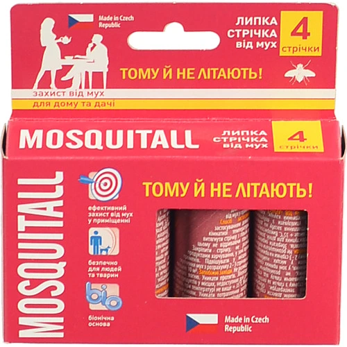 Стрічка від мух Mosquitall 4шт спеціальна захист