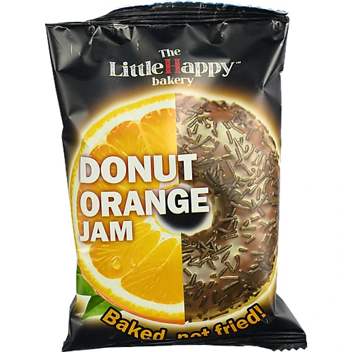 Пончик LittleHappy bakery 60г апельсиновий джем какао глазурь