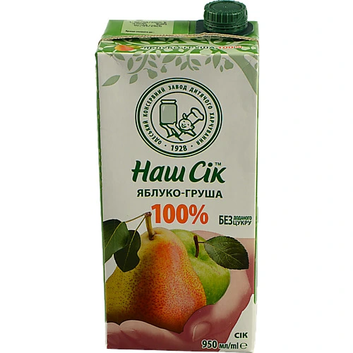 Сік Наш сік 0.95л груша яблуко