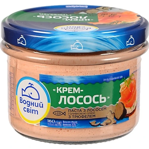 Паста Водний Світ Крем-лосось з лососем та оливковою олією з трюфелем 160г