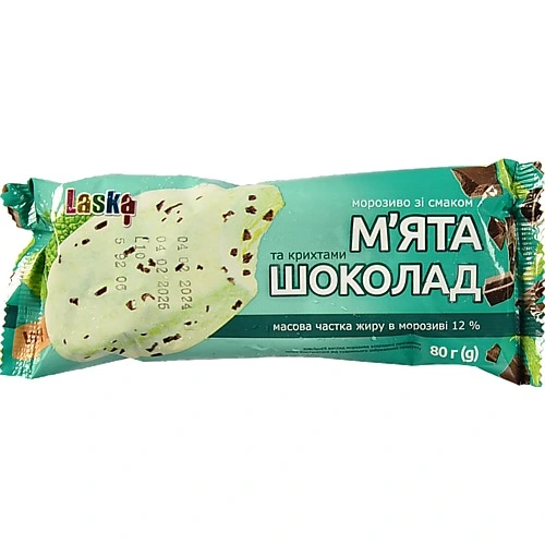 Морозиво Ласка 80г ескімо см.м"яти крихти шоколаду