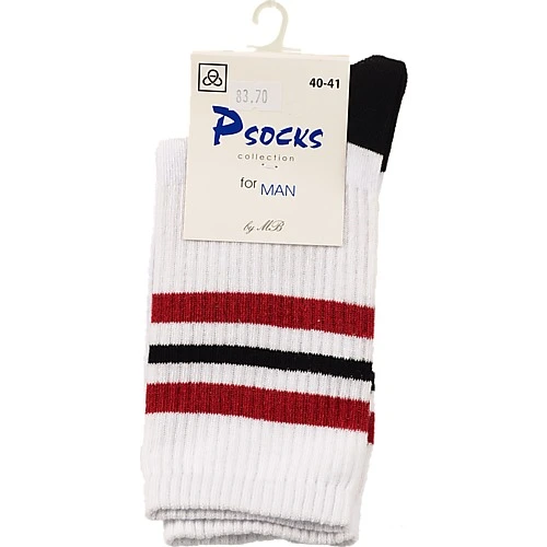 Шкарпетки чол. Комфорт Спорт Смужки Широкі 40-41р. білі