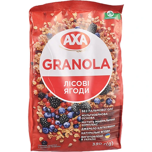 Гранола Аха 330г хрустка з лісовими ягодами