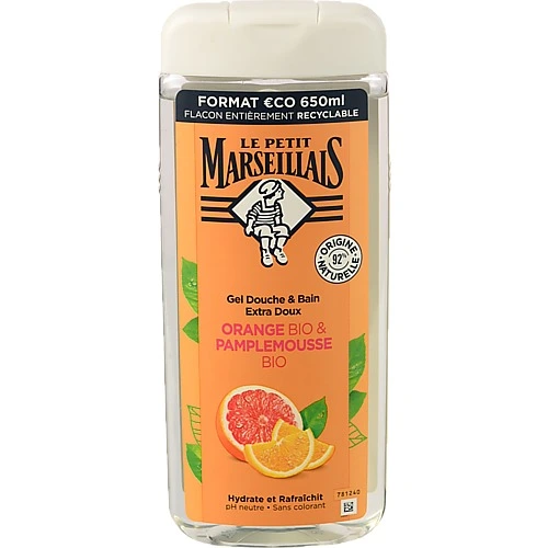 Гель для душу Orange&Pamplemousse Bio Le Petit Marseillais 650мл