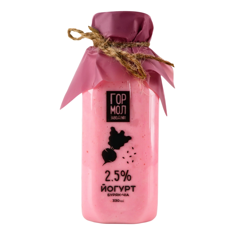 Йогурт 2.5% Буряк-чіа Міськмолзавод 1 п/пл 330г
