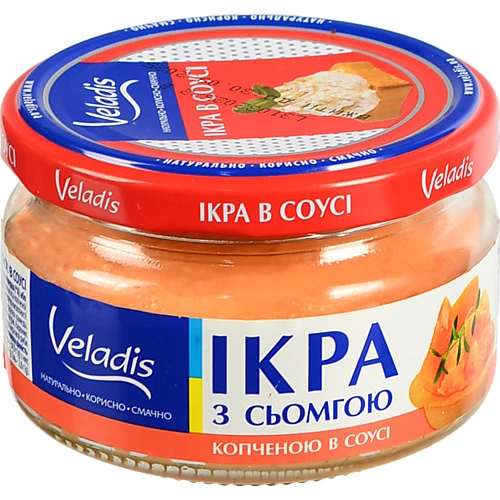 Ікра у соусі Veladis 160г зі шматочками сьомги