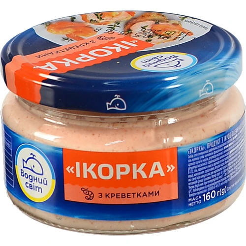 Продукт з ікрою океанічної риби Водний світ 160г креветка