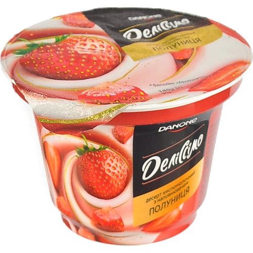 Десерт кисломолочний Деліссімо 180г 3% полуниця
