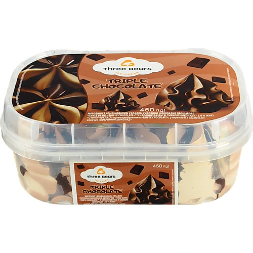 Морозиво Три Ведмеді Triple chocolate 450г
