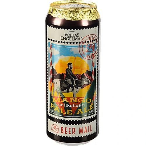 Пиво 0.5л 5.6% світле фільтроване пастеризоване Mango milkshake Pale Ale Volfas Engelman з/б