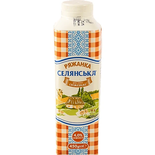 Ряжанка Селянська 4% 450г т/п