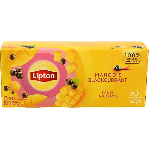 Чай Lipton 20 пакетиків фруктова суміш манго чорна смородина