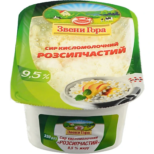 Сир Звенигора 330г 9% зернистий  ст