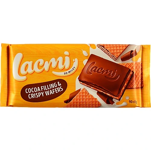 Шоколад молочний з шоколадною начинкою та вафлею Lacmi Roshen м/у 90г