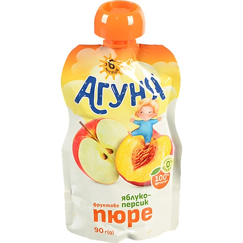 Пюре Агуня 90г яблуко персик