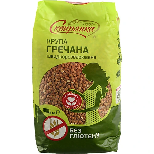 Крупа гречана ядриця швидкорозварювана без глютену Сквирянка м/у 800г