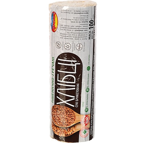 Хлібці пшенично-гречані сухі брикетовані Крекіс м/у 100г