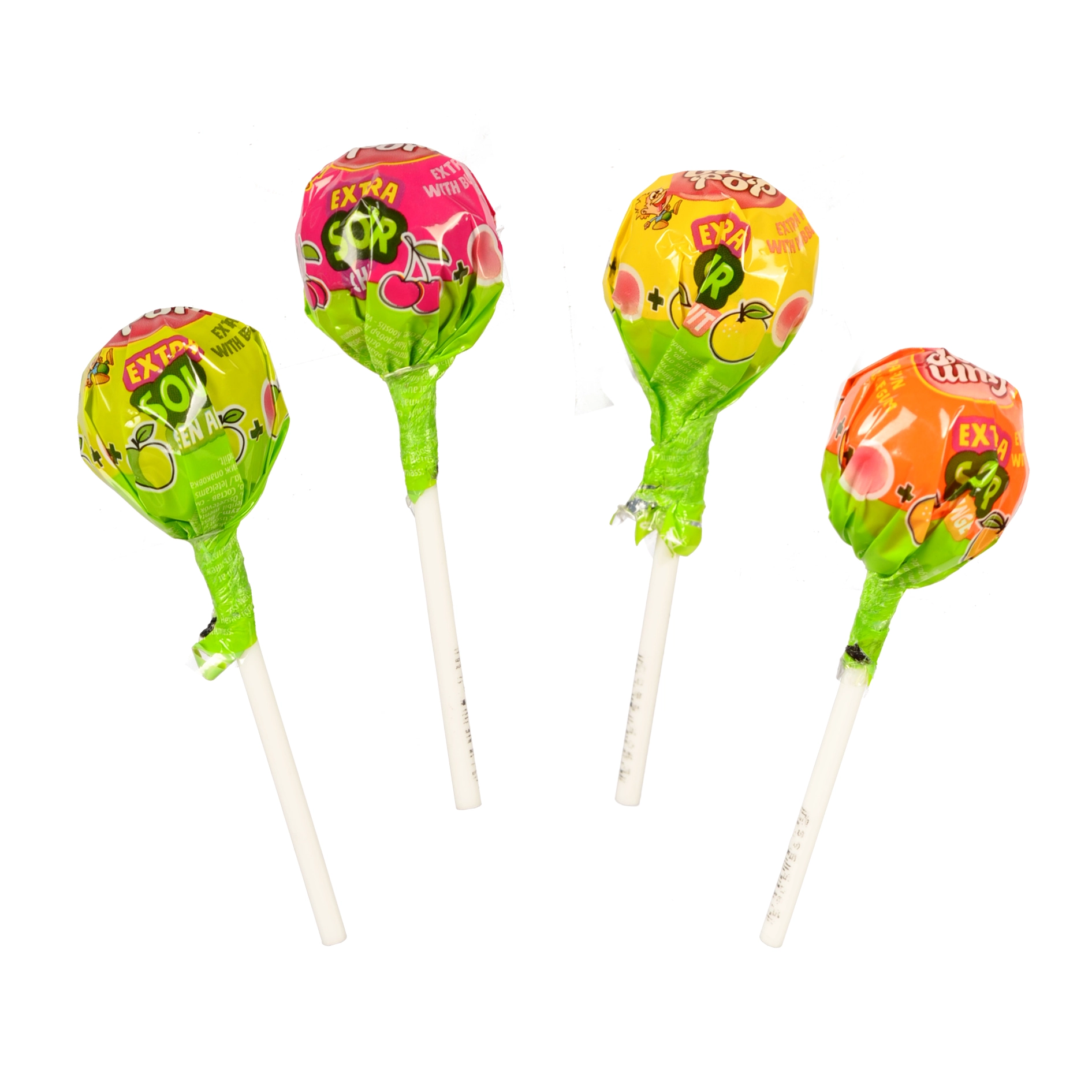 Цукерки Gum Pop 18г екстра кислі фруктові з гумкою