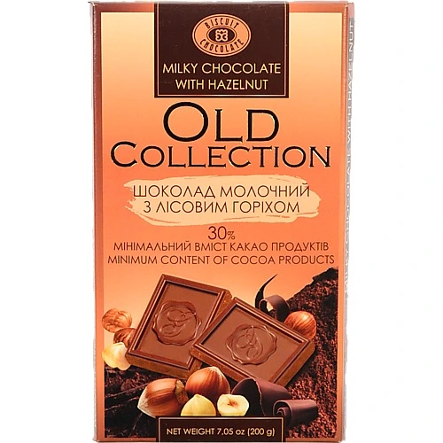 Шоколад ХКФ 200г old collection  лісовий горіх молочний