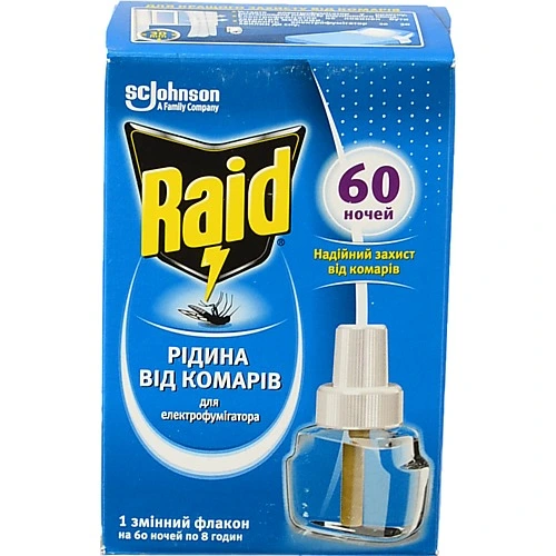 Рідина від комарів для електрофумігатора 60 ночей Raid 43.8мл