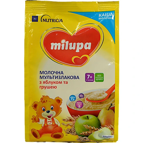 Каша Milupa 210г молочна мультизлаковий яблуко груша 7м