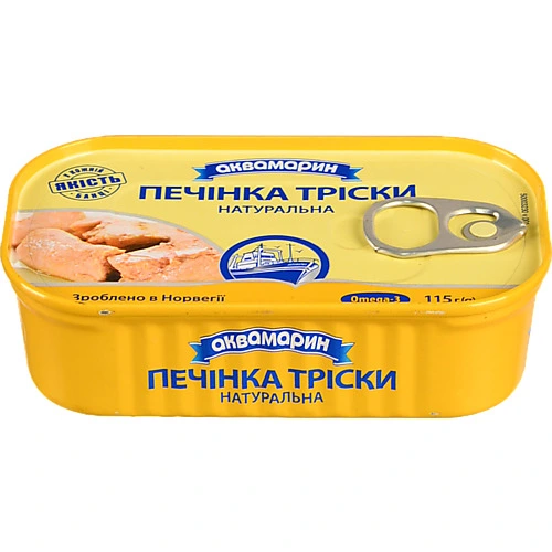 Печінка тріскі Аквамарин 115г натуральна
