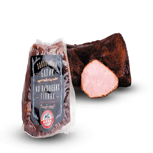 Балик на вишневих гілках ТМ Алан, копчено-варений, вищий гатунок, вакуумна упаковка