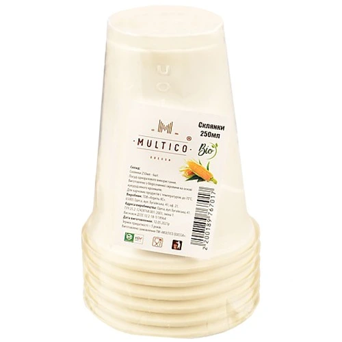 Склянки Multico 250мл біорозчинні 6шт