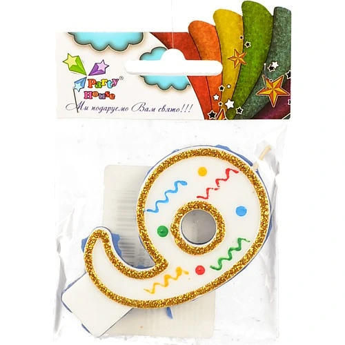 Свічка цифра велика 9 1шт.