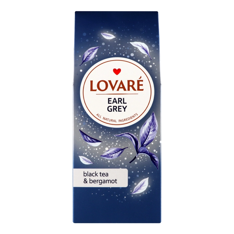 Чай чорний цейлонський байховий листовий з бергамотом Earl Grey Lovare к/у 80г