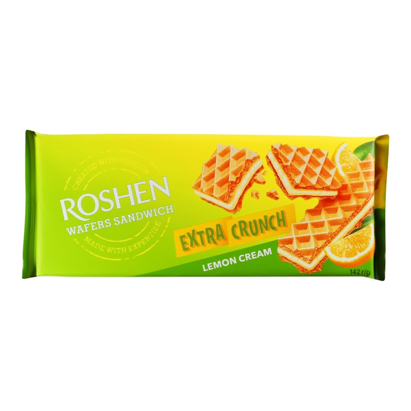 Вафлі Lemon cream Extra Crunch Wafers Sandwich Roshen м/у 142г
