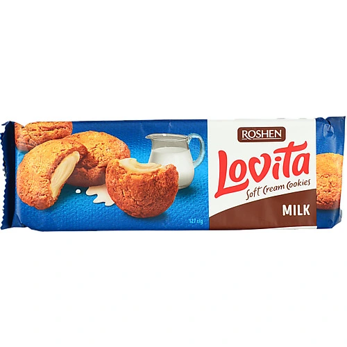 Печиво Рошен 127г lovita soft cream cookies milk