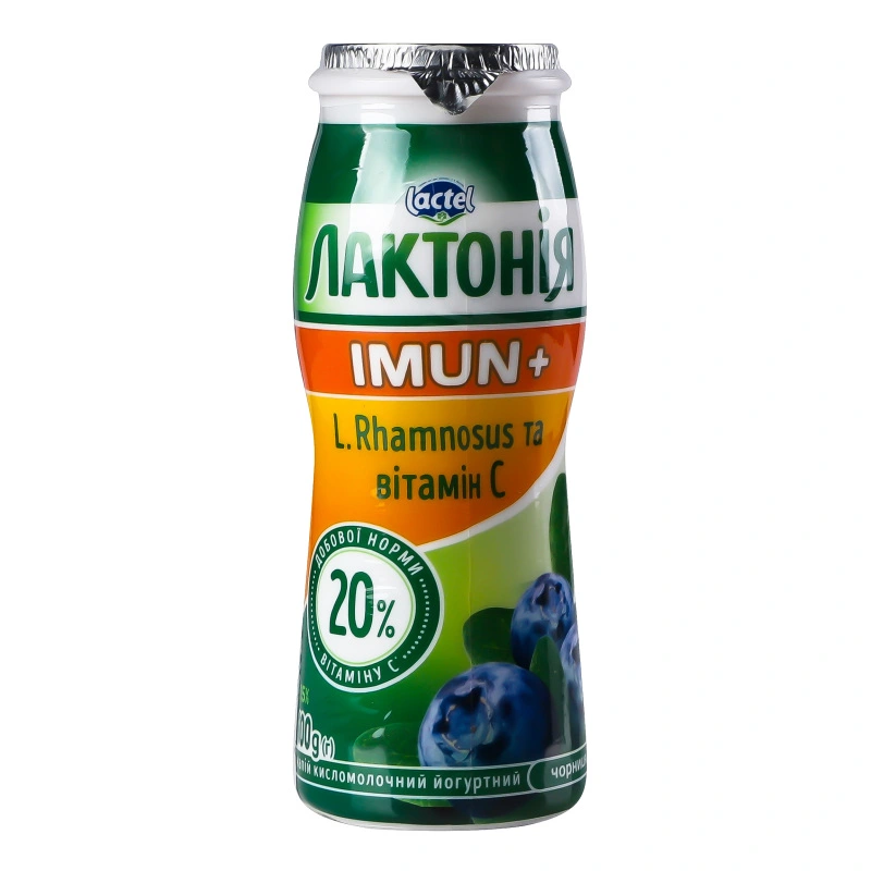Напій йогуртний Лактонія з чорницею та вітаміном С 100г