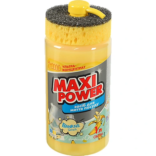 Засіб д.миття посуду Maxi Power 1л банан