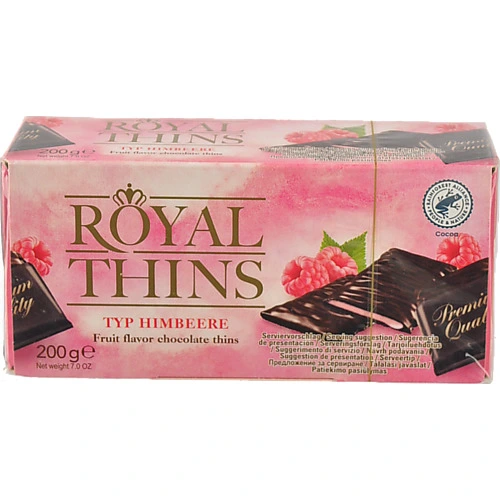 Цукерки шоколадні Royal Thins 200г малина