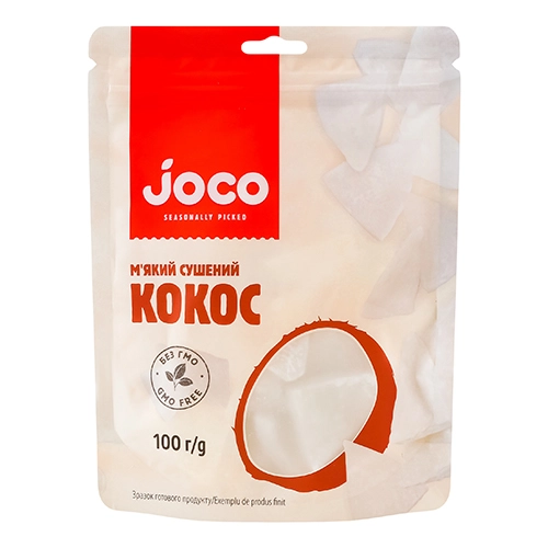 Мякий сушений кокос Joco 100г дойпак