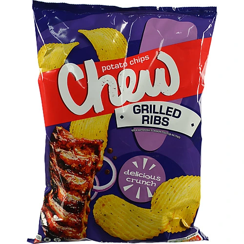 Чіпси CHEW 110г зі смаком Реберця гриль хвилясті