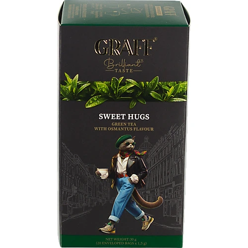 Чай Graff 20п солодкі обійми зелений байховий аромат османтусу